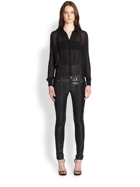 saint laurent 2014 faux leather pants